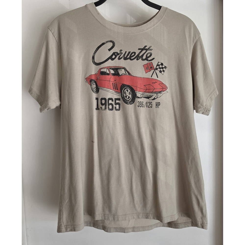 General Motors T-Shirt 2XL Beige Graphic Short Sleeve Retro Tee Top Casual